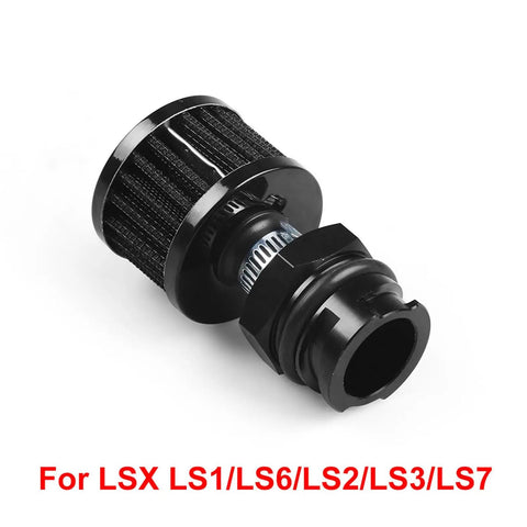 Aluminum Billet Valve Cover Adapter Oil Cap Breather Fitting AN10 With Filter For LSX LS1 LS2 LS3 LS6 LS7 Engines