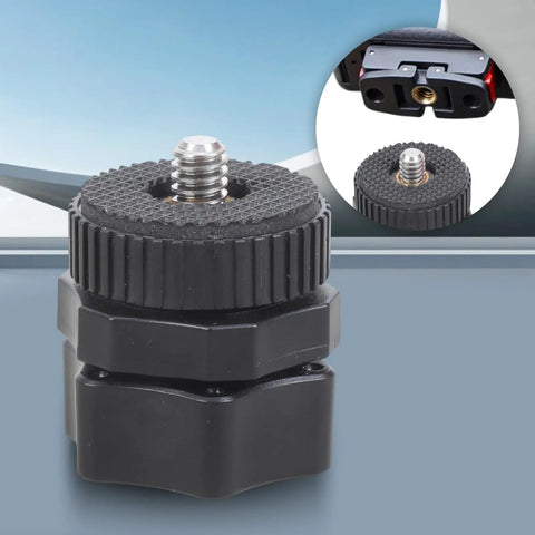 Seventeen Millimeter Ball Socket To One Fourth Twenty Thread Camera Mount Adapter For Car Mounts And Tripods, black 17mm to 1/4-20 screw