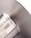 Stainless steel 2-inch tri-clamp to 1-inch hose barb adapter (SUS304), close-up of the clamp end.