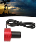 Electronic Eyepiece Camera For Telescopes With USB 2.0 And 1920x1080 HD Video Super Crisp Lunar Imaging displayed with telescope silhouette.