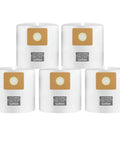 Heavy Duty Five Pack Shop Vacuum Bags Compatible With One Five Gallon Wet Dry Cleaners, each designed for fine dust collection.