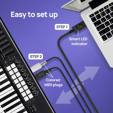 U2MIDI Pro USB MIDI Interface Cable With Filter And Mapper for quick, no-fuss plug-and-play PC to MIDI instrument setup.
