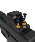 Red Dot Sight Screw Kit With 48 Pieces From 16 Screw Types M3 M4 4-40 6-32 6-40 And 6-48 installed on a pistol mount