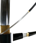 Hand Forged Shirasaya Style Samurai Katana Sword With Razor Sharp Blade Full Tang Black Scabbard 39 Inch Overall Length