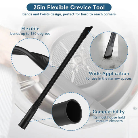 Image of the 25in Flexible Crevice Tool from the 14 Piece Vacuum Attachment Kit For Shop Vac With 2.5 To 1.25 Inch And 1.875 To 1 Inch Adapters.