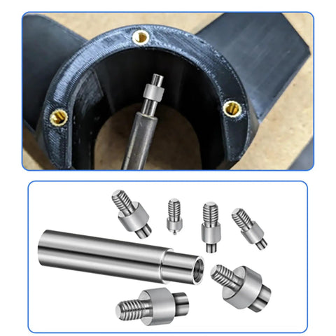 Thermal Insert Tool Kit For 3D Printers With Quick Change Handle And 1 Connector Includes M2 M2.5 M3 M4 M5 M6 M8 Copper Tips For Fast Heat Transfer