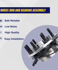 Front Wheel Bearing and Hub Assembly for Dodge Ram 1500 2500 3500 2006 2007 2008, 8 Lug, Front 4WD, ABS Ready, OEM Grade Replacement