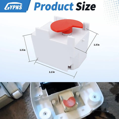 Pool Gear Box Assembly For Navigator Pro Automatic Pool Cleaner Replacement Parts in white with red handle, showing dimensions.