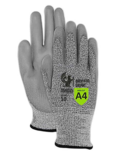 Liquid Repellent Nitrile Work Gloves With Foam Palm Coating For Dope Grip And ANSI A4 Cut Protection, 13 Gauge DuraBlend Shell, Dexterous Fit And Breathable Comfort, 12 Pairs, Size 9 Large For Oils And Liquids