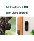 Keep Your Spot Locked Tight With This Wireless Video Doorbell And Yard Cam Duo showing outdoor camera on tree and video doorbell by door.