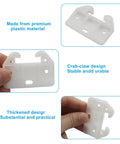 Heavy Duty Plastic Drawer Slides Center Mount Drawer Guides That Keep Your Furniture Locked Down And Prevent Tilting Plug And Play Fix For A Damn Smooth Pull Opening, white plastic bracket in hand, crab-claw design.
