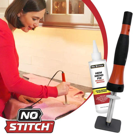No Sew Electric Wand Kit With Premium Adhesive Powder For Clothing Repairs Heat Press Iron in use on pink fabric
