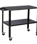 Heavy Duty Welding Table With 36 By 24 Inch Steel Plate And Knockout 1500 Pound Capacity Built For Home Shop Projects Or Pro Builds Featuring Slick Glide Casters With Precision Fixture Holes, shown from side angle