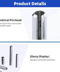 Heavy Duty 280Pcs Stainless Steel Roll Pin Set With Slotted Pins Assortment Kit M1.5 To M8 showing pin head details.