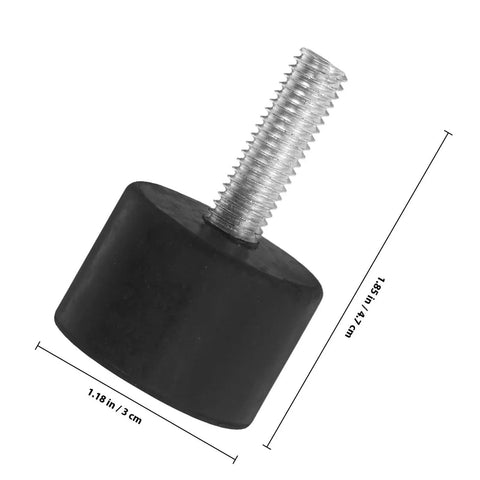 Set Of 4 Adjustable Rubber Foot Levelers With Iron Threaded Studs Anti Slip Furniture Leg Glides For Tables Chairs Beds And More
