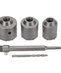 Concrete Hole Saw Kit For Drilling Through Concrete Brick Cement Stone Walls With 55mm 65mm And 75mm Diameters And 50mm Depth Tungsten Steel Triple Tooth Design Rustproof Durable Wall Cutter Set For Hollow Bricks And Cement, three saws with drill bit