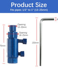 Heavy Duty Broken Pipe Thread Extractor Tool For Half Inch, Three Quarter Inch, And One Inch Pipes, shown with size dimensions
