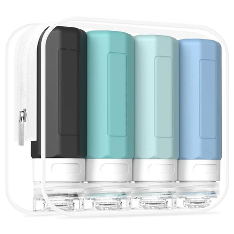 Leak Proof 3oz Travel Bottles TSA Approved Refillable Silicone Containers For Toiletries BPA Free Great For Shampoo