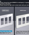 Two Pack 3-Gang Screwless Decorator Wall Plates Snow White Finish For Outlets And Light Switches With Seamless Edges