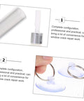 Windshield Crack Repair Kit For Chips And Scratches components, including resin applicator and suction cups for easy car glass repair