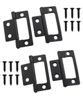 Four Piece Sub Iron Folding Hinges Two Inch Matte Black With Smooth As Butter Rotation And Included Mounting Screws for cabinets and furniture.