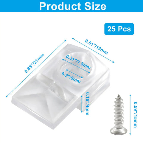 Clear Mirror Holder Clips Kit 25 Heavy Duty Acrylic Fasteners For No Sweat Wall Mounting And Quick Cabinet Setup Rock Solid Hold Zero Drilling Required keeps your room looking sleek, size data provided.