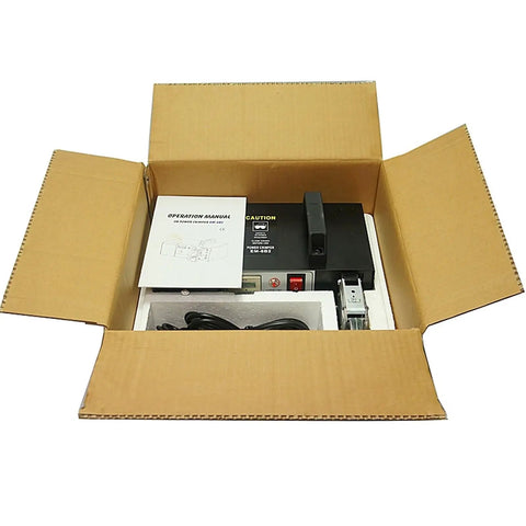 Heavy Duty Electric Terminal Crimping Machine With Built In Wire Stripper And Cutter Seven Badass Precision Dies For No Sweat Cabinet Wiring in packaging with manual.