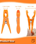 Legit Heavy Duty Colorful Plastic Clothespins With Killer Non Slip Grip And Dang Strong Springs For No Sweat Laundry Hanging Towels And Craft Projects 48 Pack, orange, 2.9in, 3 sides displayed.
