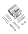Lap Joint Exhaust Clamp 3 Inch 304 Stainless Steel Band Clamp For 3 Inch OD To 3 Inch ID Pipe Connection With M10 Flange Bolts Gasket And 75mm Wide Band