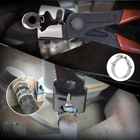 BETOOLL 9pc hose clamp pliers with red handles and swiveling jaw for Clic-R clamps on radiator hoses