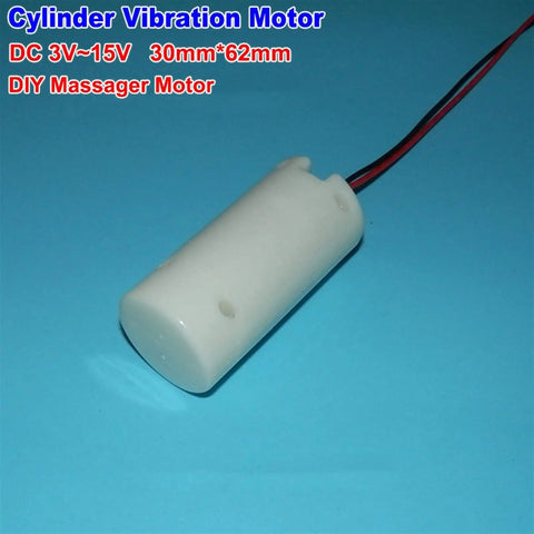 Hobby Torque Mini Electric Vibrating Motor 30mm Round DC 12V Vibration Motor with plastic housing on blue background
