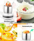 Keep Your Daily Sips Absolutely Dialed Smart Electric Cup Warmer And Cooler For Desk with nutritious yogurt and homemade juice.