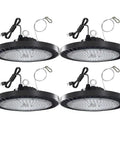 200W High Bay LED Light 22000LM 6500K Daylight Plug In High Bay Shop Lighting 4 pack for garage, warehouse, workshop, gym, barn