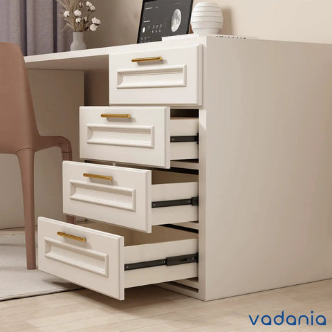 Open drawers with 14 Inch Drawer Slide VA1245 Black Beefy Ball Bearing Full Extension 3 Folds Side Mount Heavy Duty 100 Lb Capacity