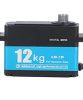 Industrial Grade Full Metal Servo Motor Brings Kick Ass 12Kg Torque And Hella Precision To RC Car Boat Drone And Robot Arm Projects With Sealed Design, side view showing waterproof design.