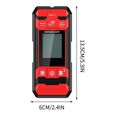 Slick Big Time Portable Wall Scanner And Rechargeable Stud Finder With Laser Marking Digital Angle Gauge and Sharp Color Display, red, 13.5cm x 6cm.