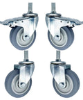 Heavy Duty Caster Wheels With Brakes, Swivel TPR Rubber Casters For Furniture, Workbenches, And Carts, 243 Lbs Load Per Wheel