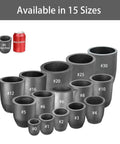Heavy Duty Clay Graphite Crucible With Pour Spout For Metal Melting And Foundry Work available in 15 sizes displayed.