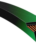 Cross-section of Heavy Duty Aramid Core Serpentine Belt With Bareback Low Friction Wrapping For Shock Loaded Backside Idler Systems Black Belt