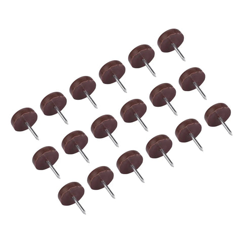 Durable Anti Slip Furniture Glides For Chairs And Tables 100 Pack Coffee Color Flat Surface 18mm Thick Nail Pad Cushioned
