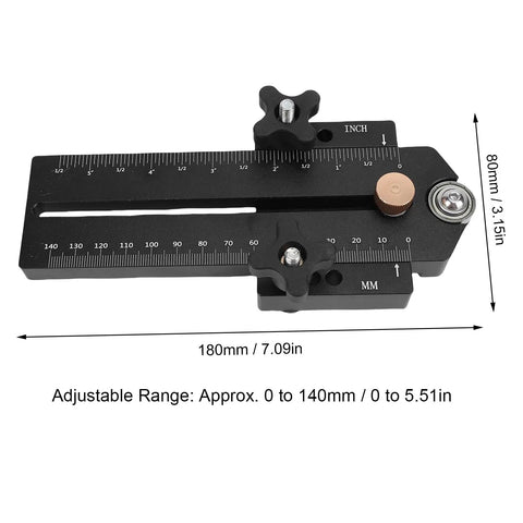 Thin Tear Jig For Table Saw Aluminum Woodworking Tool With Adjustable Sliding Tenon Fits 3/8x3/4 Inch T Slot top view
