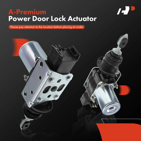 Two-piece door lock actuator kit compatible with GM models including Chevy, Buick, Cadillac. Power lock system without dirt-proof boot.