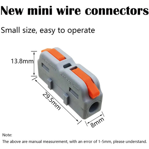 Lever Nut Wire Connector Kit 25 Pcs SPL-1M Quick Terminal Block Spring Connectors in flame retardant nylon housing