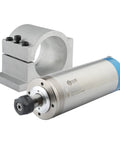 Heavy Duty Two Point Two Kilo Watt Water Cooled Cnc Router Spindle with aluminum mounting bracket for wood engraving and milling.