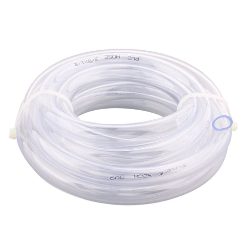 Coiled clear vinyl tubing, 3/8 in ID, 1/2 in OD, 3 m length
