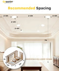 Living room ceiling with Six Pack 4 Inch LED Recessed Light Dimmable 5000K Daylight 750LM Ultra Thin Canless Wafer 9W 120V