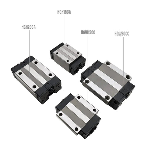 Pro Grade Linear Rail Slider Block Kit For CNC Machines And 3D Printers With 15 HG Track And 300mm Length, Smooth Ball Or Roller Bearing Motion For Beefy Load Handling, Compatible With HGH20CA HGH20CC HGW20CC 20HC Parts, HG15CA/HGW20CC blocks
