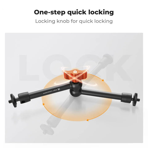 9.8 Inch Magic Arm Clamp Kit With 360 Degree Ball Heads showing quick locking mechanism