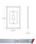 Masque 2000 Mid Size White 1-Gang Decorator Toggle Wall Plate dimensions illustration showing 4.78x2.93 inches