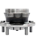 Side view of Beefed Up Budget Friendly Front Wheel Hub Bearing Assembly Set Of 2 For 06-08 Toyota RAV4 2.4L, 09-12 RAV4 2.5L, 08-15 Scion Xb, 12-18 Prius V OE Fit 513257 HA590165 BR930615, metal hub component